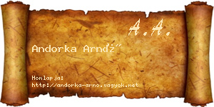 Andorka Arnó névjegykártya